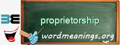 WordMeaning blackboard for proprietorship